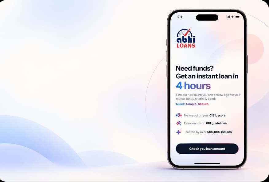 Abhiloans onboarding hero with the mobile instant-loan welcome screen