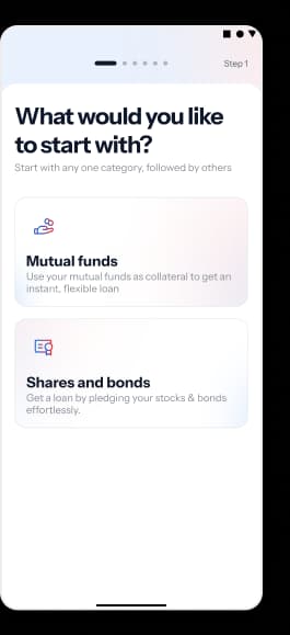 Onboarding investment selection between mutual funds and shares and bonds